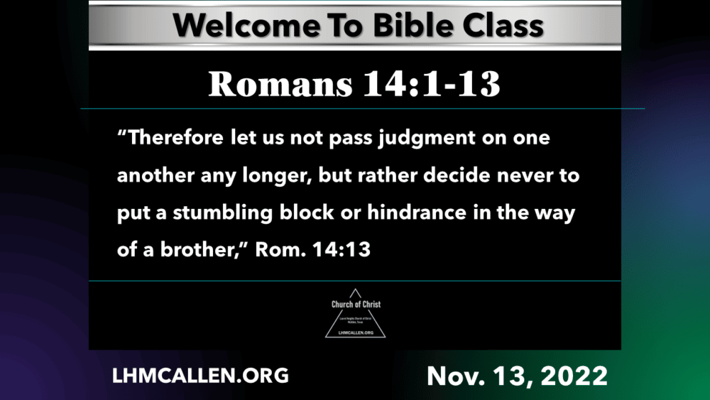Romans 14 part 1